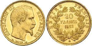 20 Franc Secondo Impero francese (1852-1870) Oro Napoleone III (1808-1873)