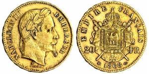 20 Franc Secondo Impero francese (1852-1870) Oro Napoleone III (1808-1873)