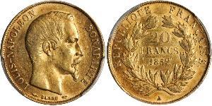 20 Franc Secondo Impero francese (1852-1870) Oro Napoleone III (1808-1873)