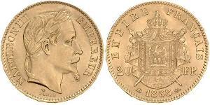 20 Franc Secondo Impero francese (1852-1870) Oro Napoleone III (1808-1873)