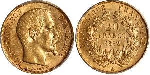 20 Franc Secondo Impero francese (1852-1870) Oro Napoleone III (1808-1873)