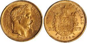 20 Franc Secondo Impero francese (1852-1870) Oro Napoleone III (1808-1873)