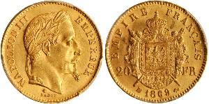 20 Franc Secondo Impero francese (1852-1870) Oro Napoleone III (1808-1873)