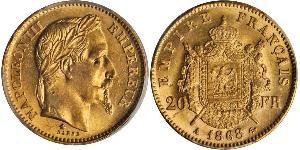 20 Franc Secondo Impero francese (1852-1870) Oro Napoleone III (1808-1873)