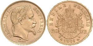 20 Franc Secondo Impero francese (1852-1870) Oro Napoleone III (1808-1873)