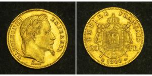 20 Franc Secondo Impero francese (1852-1870) Oro Napoleone III (1808-1873)