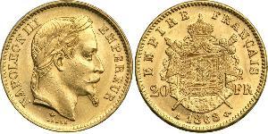 20 Franc Secondo Impero francese (1852-1870) Oro Napoleone III (1808-1873)