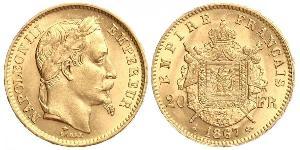 20 Franc Secondo Impero francese (1852-1870) Oro Napoleone III (1808-1873)