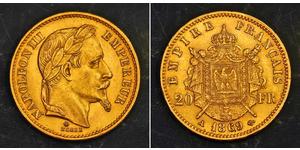 20 Franc Secondo Impero francese (1852-1870) Oro Napoleone III (1808-1873)