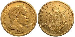 20 Franc Secondo Impero francese (1852-1870) Oro Napoleone III (1808-1873)