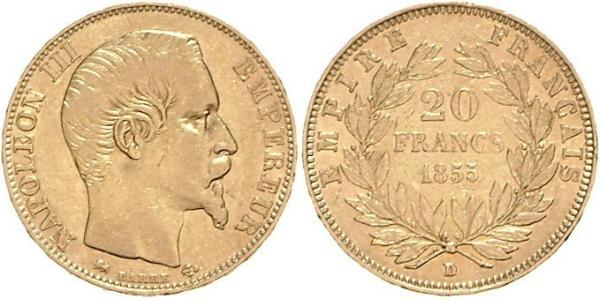 20 Franc Secondo Impero francese (1852-1870) Oro Napoleone III (1808-1873)