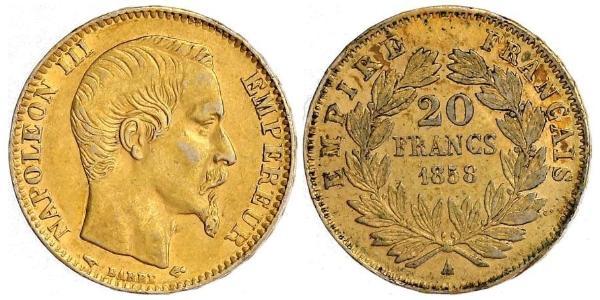 20 Franc Secondo Impero francese (1852-1870) Oro Napoleone III (1808-1873)