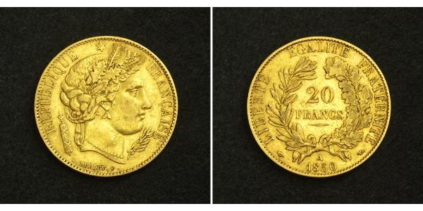 20 Franc Segunda República Francesa (1848-1852) Oro 