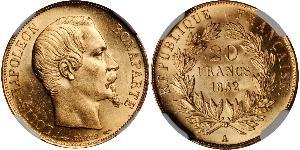 20 Franc Segundo Imperio francés (1852-1870) Oro Napoleon III (1808-1873)