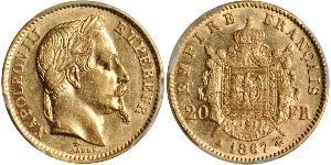 20 Franc Segundo Imperio francés (1852-1870) Oro Napoleon III (1808-1873)