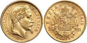 20 Franc Segundo Imperio francés (1852-1870) Oro Napoleon III (1808-1873)