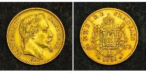 20 Franc Segundo Imperio francés (1852-1870) Oro Napoleon III (1808-1873)