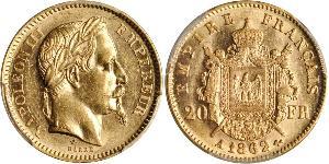 20 Franc Segundo Imperio francés (1852-1870) Oro Napoleon III (1808-1873)