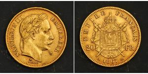 20 Franc Segundo Imperio francés (1852-1870) Oro Napoleon III (1808-1873)