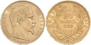 20 Franc Segundo Imperio francés (1852-1870) Oro Napoleon III (1808-1873)