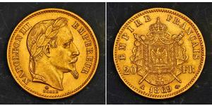 20 Franc Segundo Imperio francés (1852-1870) Oro Napoleon III (1808-1873)