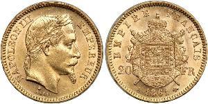 20 Franc Segundo Imperio francés (1852-1870) Oro Napoleon III (1808-1873)