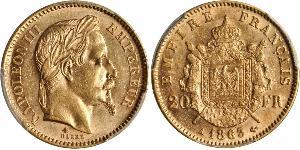 20 Franc Segundo Imperio francés (1852-1870) Oro Napoleon III (1808-1873)