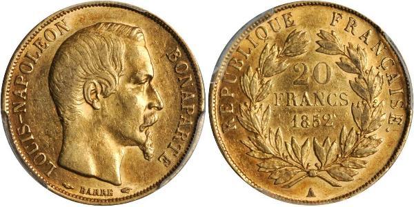 20 Franc Segundo Imperio francés (1852-1870) Oro Napoleon III (1808-1873)