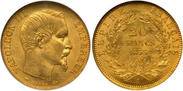 20 Franc Segundo Imperio francés (1852-1870) Oro Napoleon III (1808-1873)
