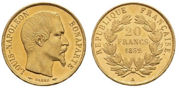 20 Franc Segundo Imperio francés (1852-1870) Oro Napoleon III (1808-1873)