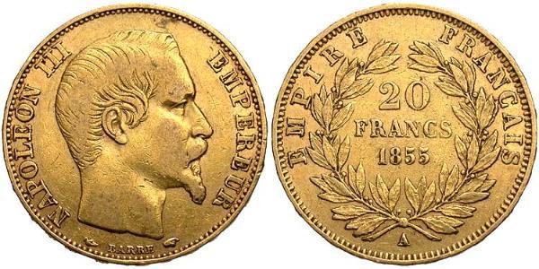 20 Franc Segundo Imperio francés (1852-1870) Oro Napoleon III (1808-1873)