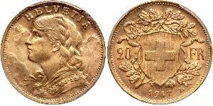 20 Franc Suiza Oro 