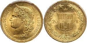 20 Franc Suiza Oro 