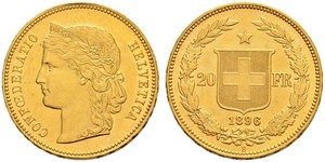 20 Franc Suiza Oro 