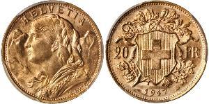 20 Franc Suiza Oro 