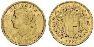 20 Franc Suiza Oro 