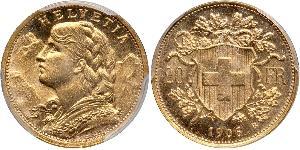 20 Franc Suiza Oro 