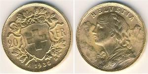 20 Franc Suiza Oro 