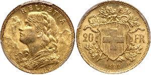 20 Franc Suiza Oro 