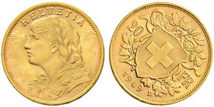 20 Franc Suiza Oro 