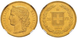 20 Franc Suiza Oro 