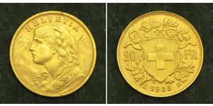 20 Franc Suiza Oro 