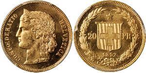 20 Franc Suiza Oro 