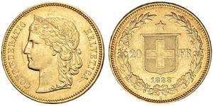 20 Franc Suiza Oro 