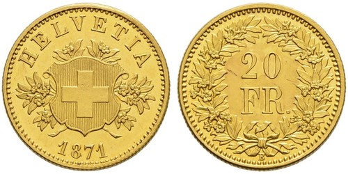 20 Franc Suiza Oro 