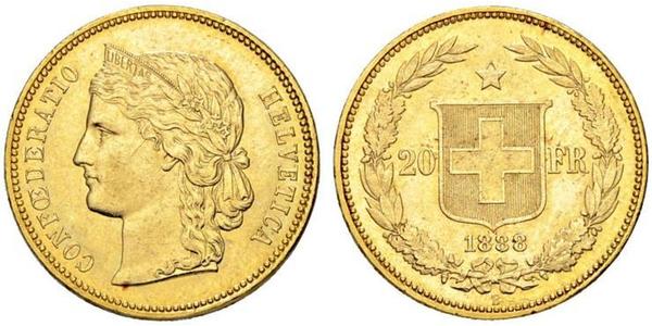 20 Franc Suiza Oro 