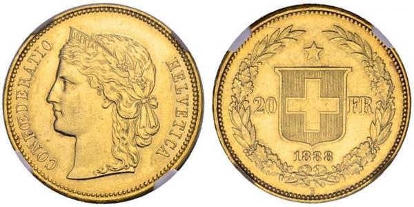 20 Franc Suiza Oro 