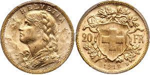20 Franc Svizzera Oro 