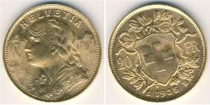 20 Franc Svizzera Oro 