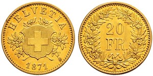 20 Franc Svizzera Oro 